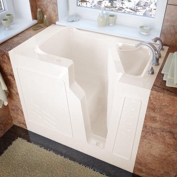 Meditub 2646Rs 46" Fiberglass Soaking Walk In Tub For Alcove, Corner, Or Single Wall