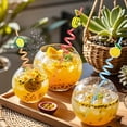 thumbnail image 4 of Spiral Drinking Straws with Fruit Shaped Decorations for Parties Kids Events and Everyday Use Pack of 16 Straws Durable Spiral Straws Drinking Straws #B5 Green_024, 4 of 9