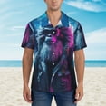 thumbnail image 2 of Sikiie Hip-Hop Glasses Gorilla Print Men's Hawaiian Shirt, Summer Beach Button Pocket Short Sleeve T-Shirt,3X-Large, 2 of 7