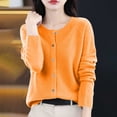 thumbnail image 2 of MXUIKV Crewneck Sweaters for Women Long Sleeve Fall Fashion Fitness Knitted Tunic Stretchy Loose Fitted Womens Blouses Solid Color, 2 of 5