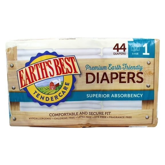Earth's Best TenderCare Diapers Size 1 - 44 CT