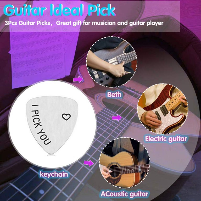  Stainless Steel Guitar Pick Jewelry Gift for Boyfriend