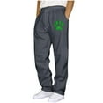 thumbnail image 2 of DPTALR Men's St. Patrick's Day Printed Work Pants Elastic-Waist Straight-Leg,Lace-Up Detail & Pockets,Sporty Casual,Dark Gray,Size XXXXXL, 2 of 5