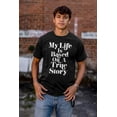 thumbnail image 4 of Life Based True Story Sarcastic Humor Plus Size Crewneck Graphic Tee Shirt Brisco Brands 2X, 4 of 5