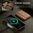 thumbnail image 5 of Case for iPhone 11, Detachable Magnetic Wallet Credit Card Cash Slot Case Support Wireless Charging Functional Kickstand Compatible with MagSafe Phone Cover For iPhone 11,Brown, 5 of 12