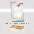 thumbnail image 5 of White Tissue Box Cover Padang with Bamboo Top - Elegant Design for Home and Office - Enhance Décor and Organization, 5 of 8