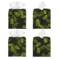 thumbnail image 2 of Goofa Tropical Palm Leaves Fern Leaf Tissue Box Cover PVC Leather Tissue Holder Square Facial Tissue Case Facial Paper Organizer Dispenser for Bathroom, Vanity Countertop, 2 of 8