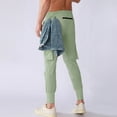thumbnail image 4 of Zszcpp High Waisted Pants Mens Pocket Stretch Woven Running Training Leg Cinching Drawstring Work Sports Trousers Casual Trouser, 4 of 4