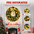 thumbnail image 4 of Matladin 24" Pre-lit Christmas Wreath with 50 LED Lights, 120 Tips, Battery Operated Wreath with Remote Control, Plug-in, for Christmas Decorations, 4 of 7
