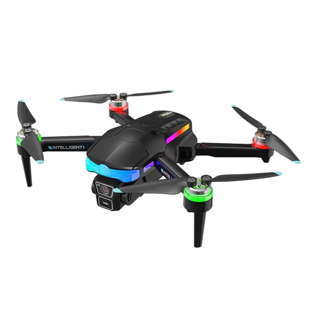 Pisexur Electrónica para Hombres Drone con Pantalla 1080P Control Remoto Motor Sin Escobillas y Luces Geniales Drones con Tarjeta de Almacenamiento Cuadricóptero RC con Retención de Altitud y Evitaci