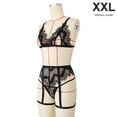 thumbnail image 1 of Conjunto de ropa interior de encaje sexy para mujer Sujetador hueco floral Panty Liguero Lencería, XXL Speravity XX000185-05, 1 of 7