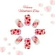 thumbnail image 5 of Uñas postizas cortas y brillantes para San Valentín, diseño de corazón, con pegamento, 24 parches., 5 of 8