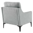 thumbnail image 4 of Armchair Accent Chair, Light Grey Gray, Fabric, Mid Century Living Lounge Cafe Lobby Hospitality Restaurant, Modern Contemporary HB34324, 4 of 9