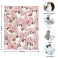 thumbnail image 4 of Shih Tzu Dogs and Flowers Blanket,Comfortable Soft Flannel Throw Blanket,All Season,Warm Lightweight Blankets for Sofa Bed Couch Living Room Chair,30"x40"(80x100cm), 4 of 4