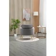 thumbnail image 3 of Velvet Single Sofa Chair,Modern Upholstered Armchair Chaise Lounge Chair,Velvet Accent Chair Living Room Chair,Comfy Armchair with Gold Metal Legs,Tufted Chair for Living Room Bedroom Apartment,Grey, 3 of 7