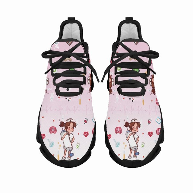 Yikeluo - Zapatos de enfermera para mujer, zapatillas transpirables con estampado médico, sin cordones, ligeras, informales, de suela suave