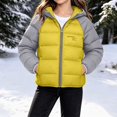 thumbnail image 2 of Piuwrlz Girls Puffer Coat with Hood Pocket Kids Zipper Windbreaker Jacket Warm Jackets Yellow Size 3-4 T, 2 of 8