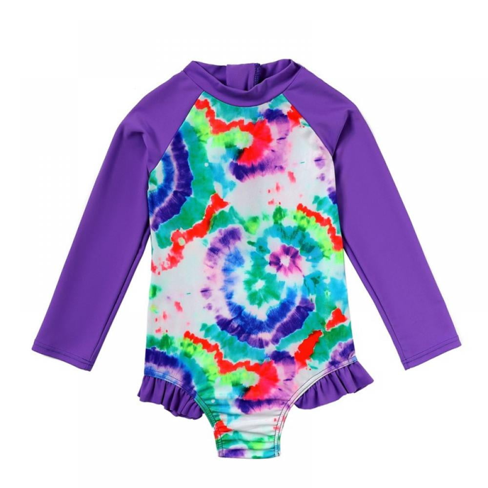 BULLPIANO Baby Girl Swimsuits Set Rash Guard Bathing Suits for Toddler