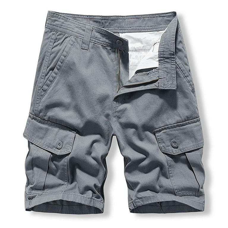 Mens Workout Shorts Outdoor Relaxed Fitting Cotton Breathable Fishing Work  Cargo Stretch Lightweight Short with Pockets Comfy Golf Inseam Running Gym
