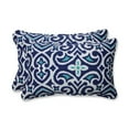 thumbnail image 3 of Pillow Perfect  Outdoor/ Indoor New Damask  Marine Rectangular Throw Pillow (Set of 2) Blue 18.5x11.5x5, 3 of 3