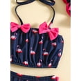 thumbnail image 6 of Bagilaanoe Newborn Baby Girls Swimsuits 3 Piece Bikinis Set Print Sleeveless Tops + Briefs + Hat 6M 12M 18M 24M Infant Swimwear Bathing Suit Beachwear, 6 of 9