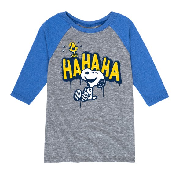 Peanuts - Ha Ha Graffiti - Toddler And Youth Raglan Graphic T-Shirt