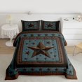 thumbnail image 3 of Homewish Steel Blue Texas Stars Bedding Comforter Set, Bohemian Western Fashion Twin Comforter Sets, Rustic Farmhouse Reversible Bedding Set, Super Cozy Room Decor, 2pcs, 3 of 9