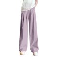thumbnail image 6 of Women's Spring Satin Straight Leg Pants Loose Casual Comfort Fit, 6 of 7