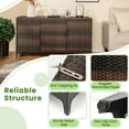 thumbnail image 6 of Costway 84 Gallon 3-Door Patio Wicker Storage Cabinet Deck Box with Removable Shelves Brown, 6 of 10