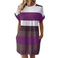 thumbnail image 7 of LWITHSZG Womens Plus Size Dresses Striped Short Sleeve T Shirt Dress Beach Vacation Outfits Loose Fit Summer Mini Sundress XL-5XL, 7 of 7