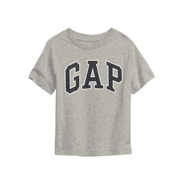 Camiseta GAP para Bebés Niños, Manga Corta, Logo, Gris Claro Jaspeado