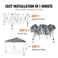 thumbnail image 4 of KFFKFF Instant Shelter, 10x10 ft, 250D PU Silver-Coated Cover, Includes Wheeled Carry Bag & 4 Sandbags,Water-Resistant & UV Protection Canopy,for Outdoor Gatherings,Camping, Business Events,Dark Gray, 4 of 9