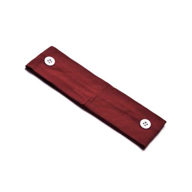 Minnieouse Soporte para diadema con botones, buena elasticidad, para aliviar el dolor de oído, buena fijación, bufanda deportiva, tocado clásico, Accesorio para el cabello Rojo Óxido con Botón Minnieouse AP009560-23