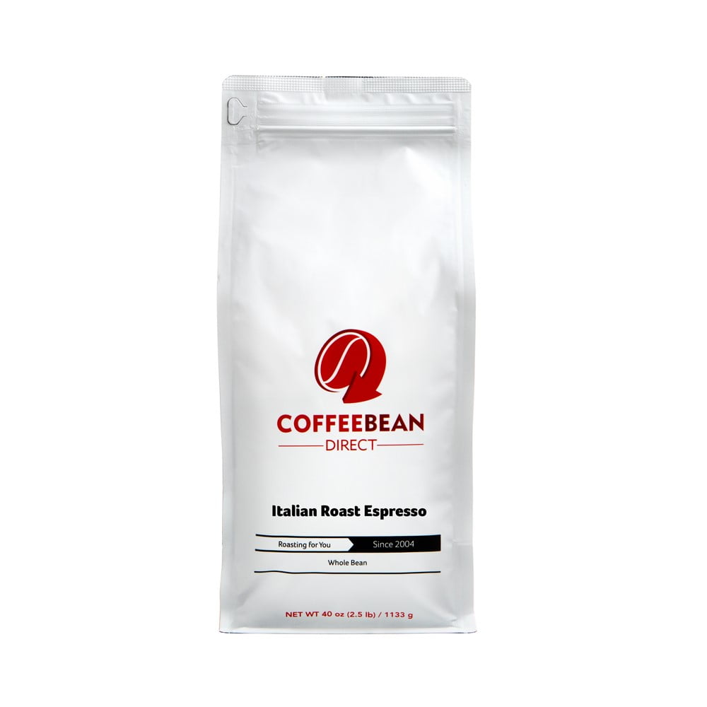 Coffee Bean Direct Italian Roast Caffeinated Whole Bean Coffee, Espresso, 2.5 LB by Coffee Bean Direct