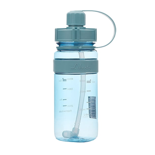 Botella de deporte de viaje al aire libre para niños y estudiantes con correa de vaso de agua de plástico con espacio de paja para PC Wmkox8yii jkg6044