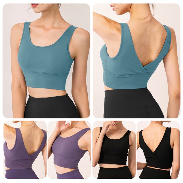 Sujetador deportivo para mujer Yoga Running Workout Fitness Chaleco Deep V