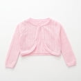 thumbnail image 7 of hengsof Girls Hollowed-Out Open Front Bolero Shrug Kids Solid Color Long Sleeve Cropped Elegant Cardigan Knit Sweater, 7 of 7