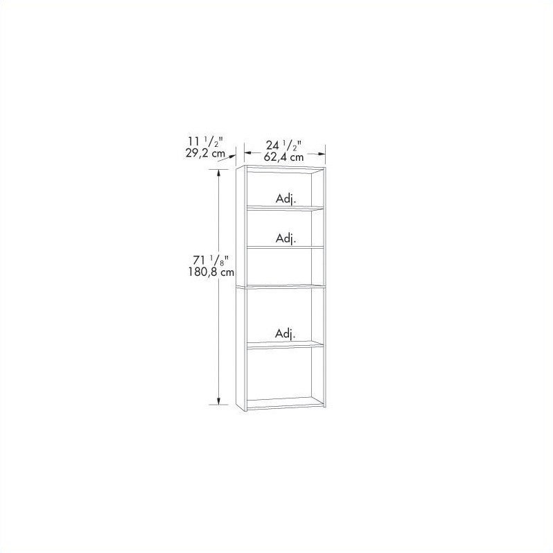 Sauder Beginnings 5-Shelf Bookcase in Cinnamon Cherry