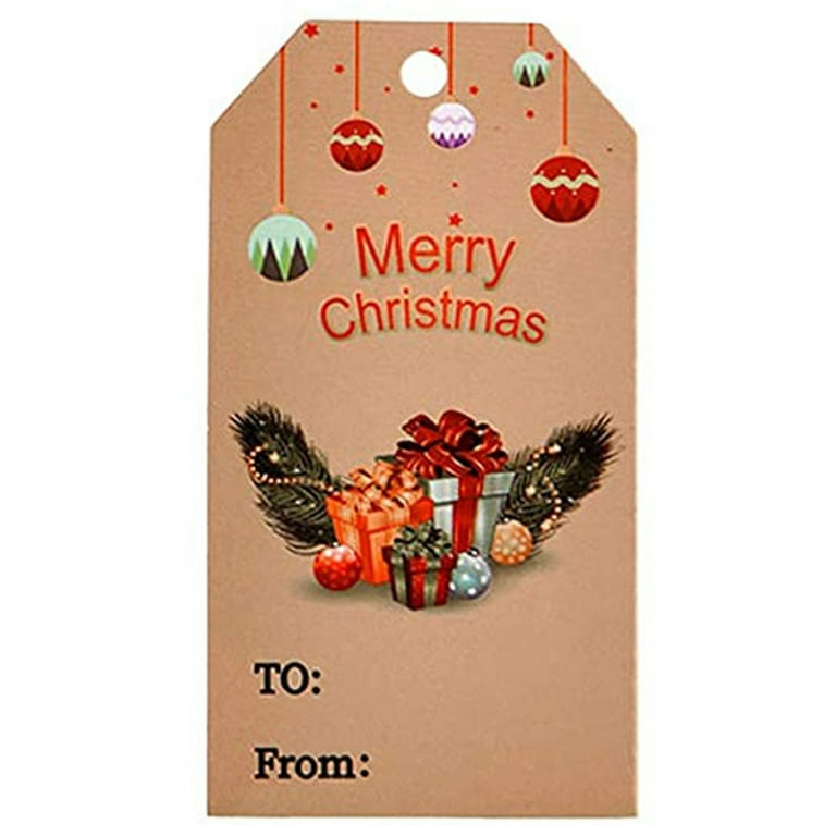 50 Christmas Gift Tags w String Xmas Labels Presents Name Santa Snowman  Children