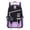 Z58-Purple, variant on Lace Up Decor Backpack With Fuzzy Pom Pom Pendant Color Block Design Padded Strap Waterproof Back To School Large Bookbag