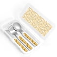 thumbnail image 4 of Rateoe Daisies Flowers for Stainless Steel Kids Silverware Set - Child and Toddler Safe Flatware - Children's Knife, Fork And Spoon Set, 4 of 8
