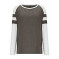 thumbnail image 5 of Color Block Baseball Tee Women - Striped Long Sleeve Crewneck Loose Casual Tops Summer Lightweight Breathable Shirt Versatile Layering Piece, 5 of 6