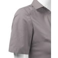 thumbnail image 5 of DOUBLJU Women's Slim Fit Plain Classic Short Sleeve Button Down Collar Shirt Blouse, 5 of 5