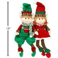 thumbnail image 2 of Elf Plush Christmas Stuffed Dolls Boy and Girl Elves Holiday Cute Toys Fun Kids Buddy Figurine Holiday Party Festive Decor Gift (Green 1PCS), 2 of 6