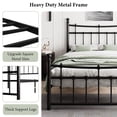 thumbnail image 5 of iPormis Twin Size Metal Platform Bed Frame with Vintage Victorian Headboard & Footboard, Heavy Duty Bed Frame with 14 Steel Slats Support, Black, 5 of 7