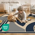 thumbnail image 4 of ODIKA 8'x10' Washable Area Rug Durable, Non-Slip Navy and Mustard Geometric Design Bold Abstract Shapes with Modern Flair for Living Room, Under Sectional, Family, 4 of 7