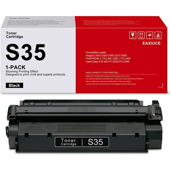 High Yield S35 Black Toner Cartridge (7833A001AA) 1-Pack: S35 Toner Cartridge Replacement for Canon ImageCLASS D320 D340 L170 L360 LaserClass 310 320 Printer