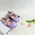 thumbnail image 5 of Zanarzt Kids Mary Jane Shoes Wide Baby Girls Mary Jane Flats with Bownot Non Slip Soft Sole Toddler First Walker Cirb Dress Shoes Purple,US 8, 5 of 5