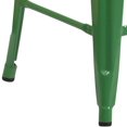 thumbnail image 3 of 24'' High Backless Green Metal Indoor-Outdoor Counter Height Stool with Square Seat, 3 of 9