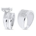 thumbnail image 3 of AFFY White Natural Diamond Engagement & Wedding Trio Bridal Ring Set In 10k White Gold (0.3 Cttw), 3 of 7